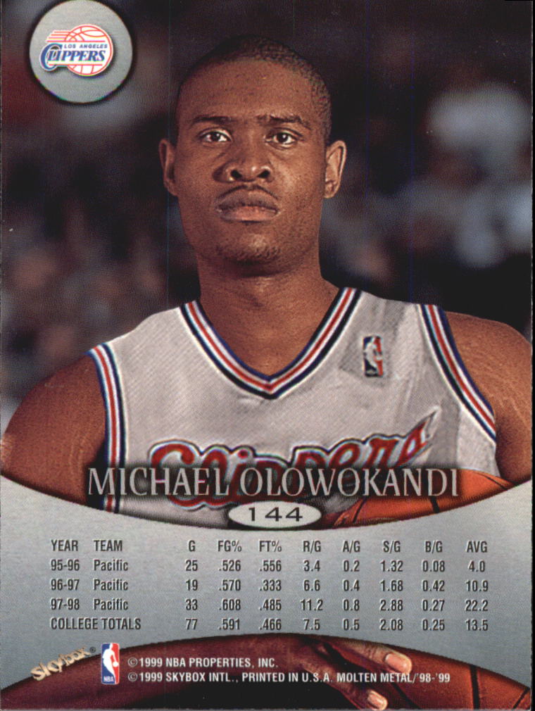 1998-99 SkyBox Molten Metal #144 Michael Olowokandi RC