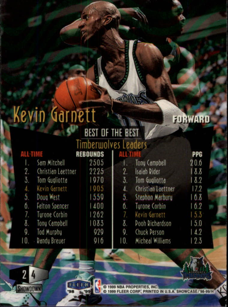1998-99 Flair Showcase Row 2 #4 Kevin Garnett - NM - Ziggy's