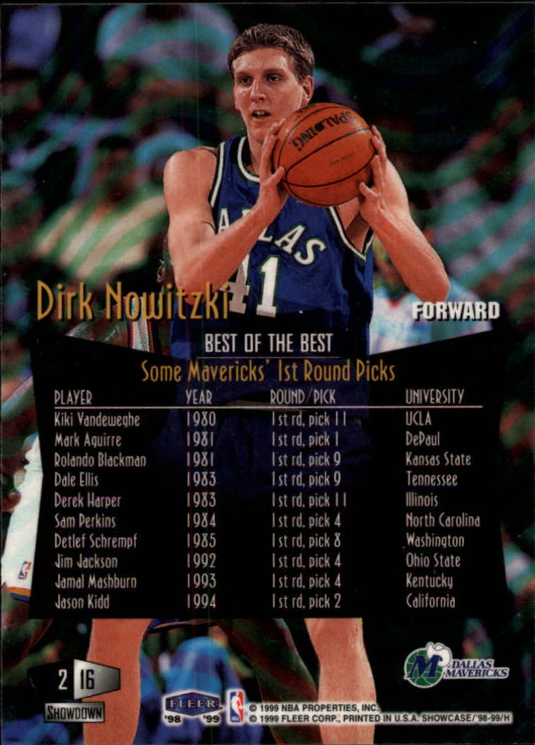 1998-99 Flair Showcase Row 2 #16 Dirk Nowitzki back image