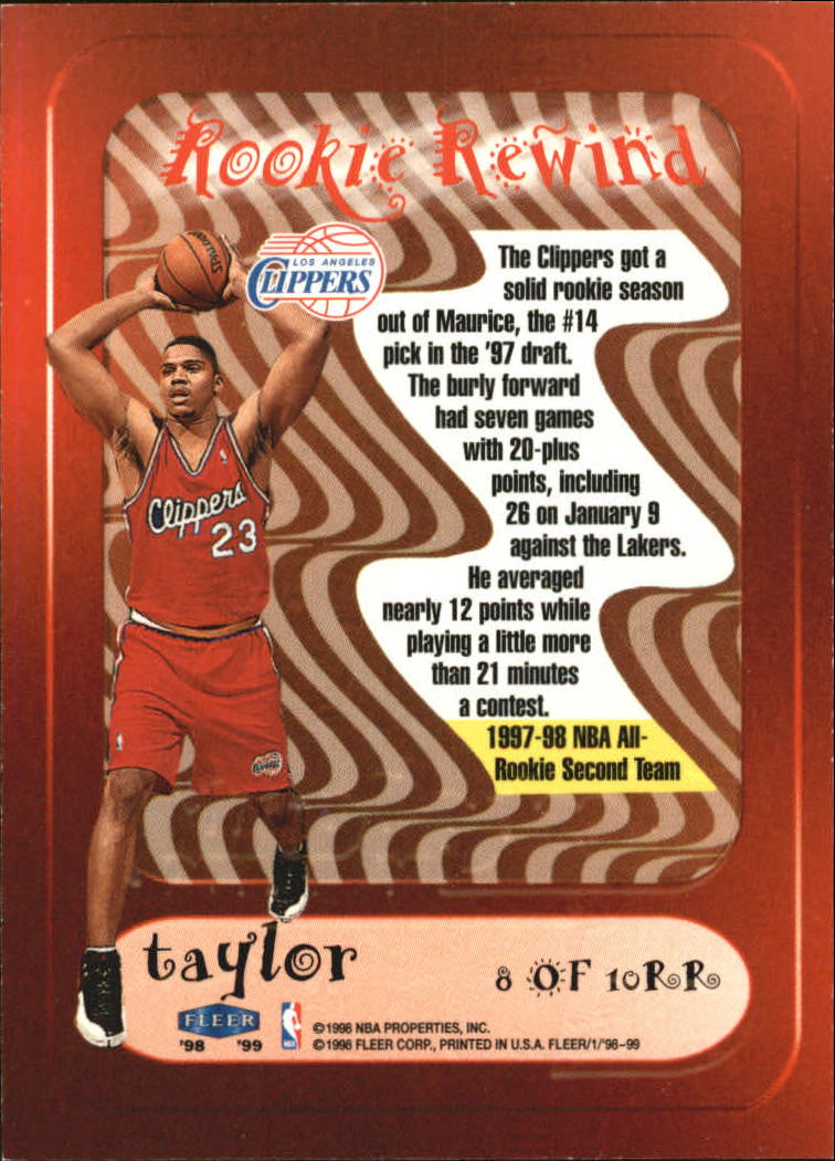 1998-99 Fleer Rookie Rewind #8 Maurice Taylor back image