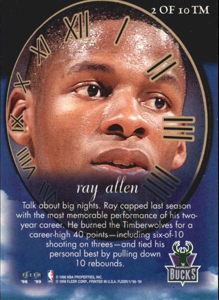 1998-99 Fleer Timeless Memories #2 Ray Allen back image