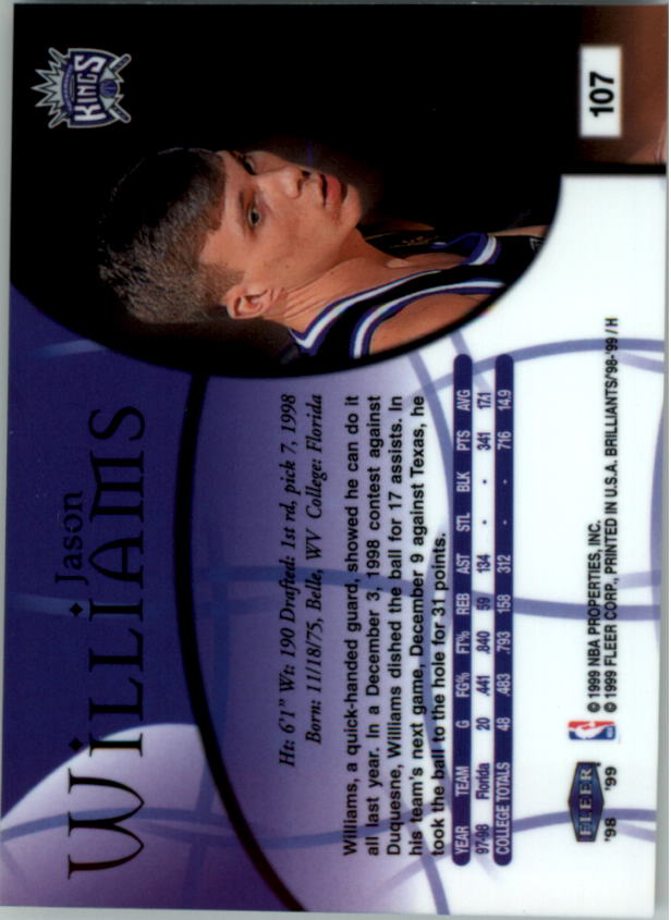 スポーツ選手 FLEER THE GAME JASON WILLIAMS 2000 Fleer Game Time #38 Jason Williams | eBay