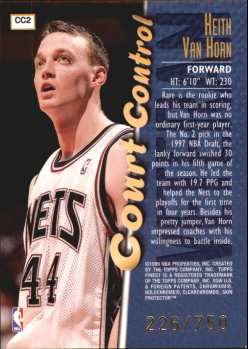 1998-99 Finest Court Control #CC2 Keith Van Horn back image