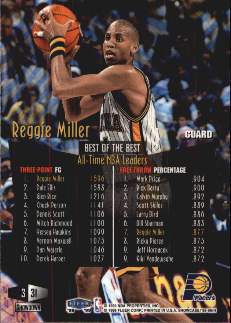 1998-99 Flair Showcase Row 3 #31 Reggie Miller back image