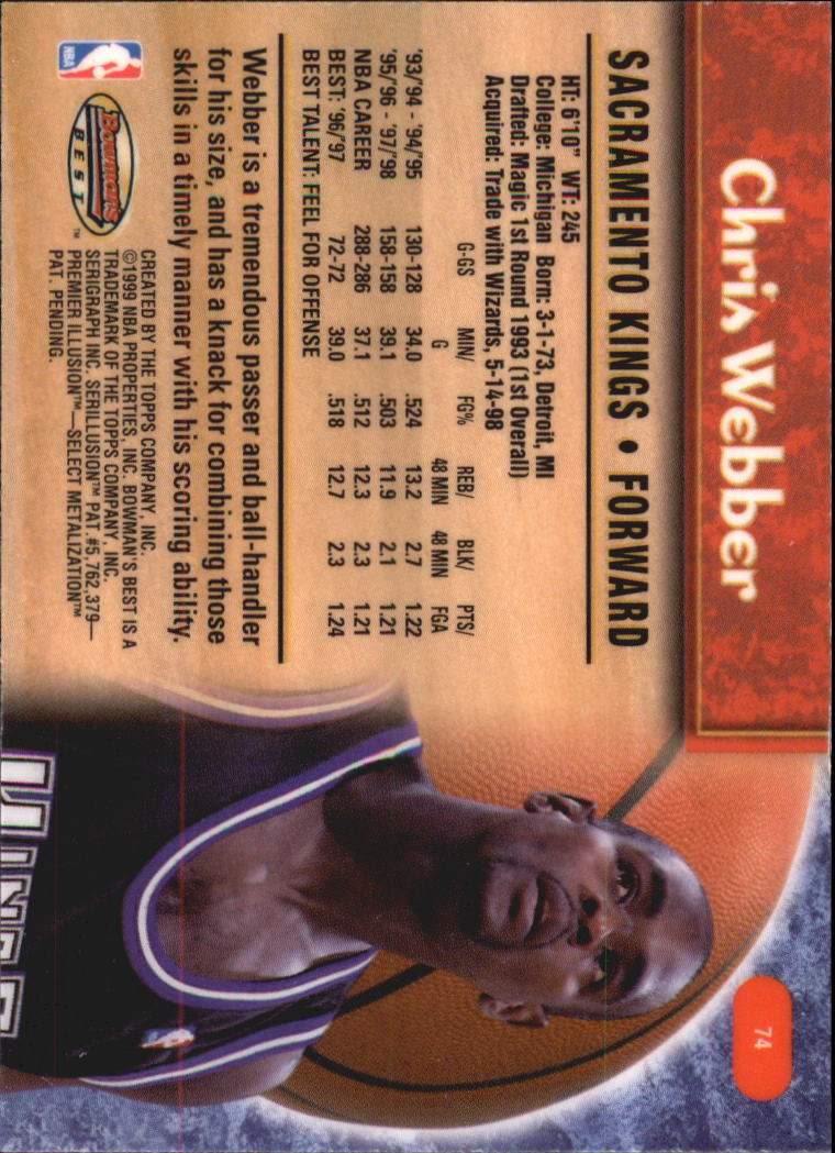 A3148- 1998-99 Bowman's Beste BK #S 1-125 + Einsätze -du Pick- 15 + Gratis US - Bild 139 von 209