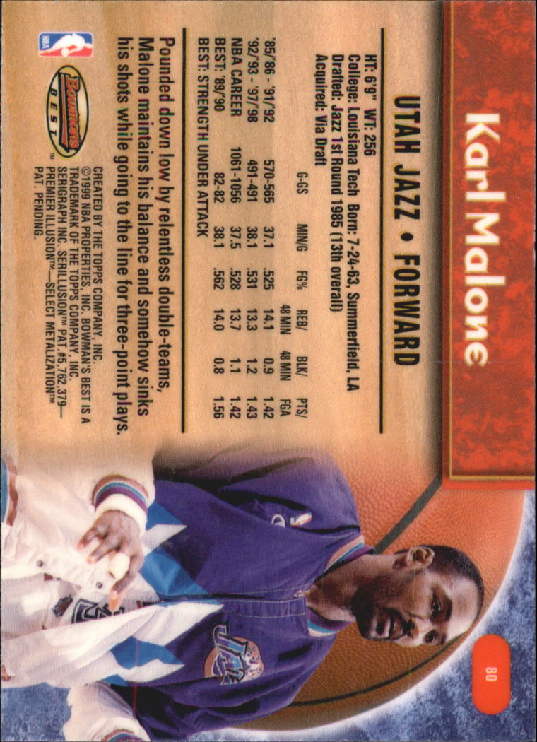 1998-99 Bowman's Best #80 Karl Malone back image