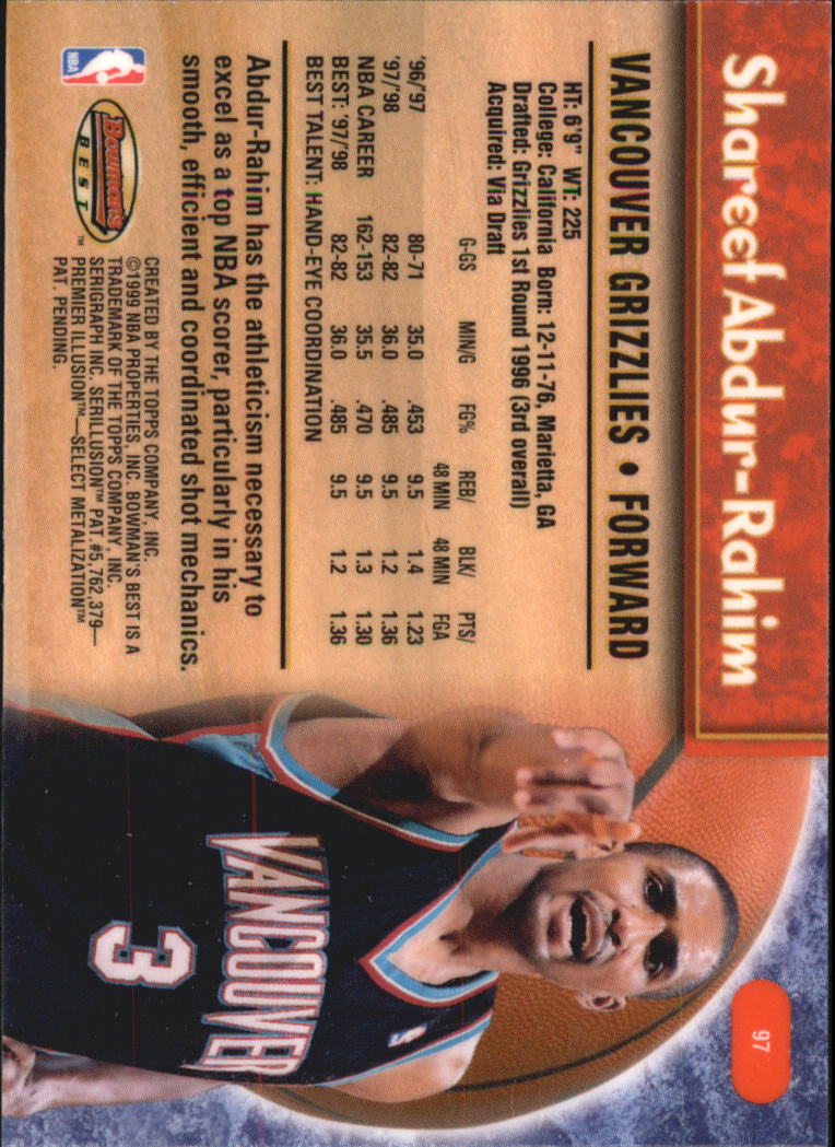 A3148- 1998-99 Bowman's Beste BK #S 1-125 + Einsätze -du Pick- 15 + Gratis US - Bild 179 von 209