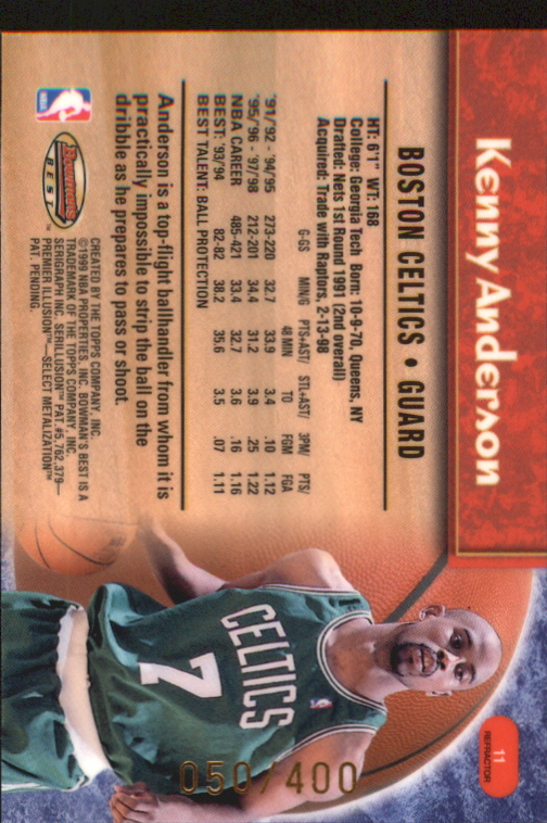 1998-99 Bowman's Best Refractors #11 Kenny Anderson back image