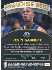 1998-99 Bowman's Best Franchise Best #FB5 Kevin Garnett back image