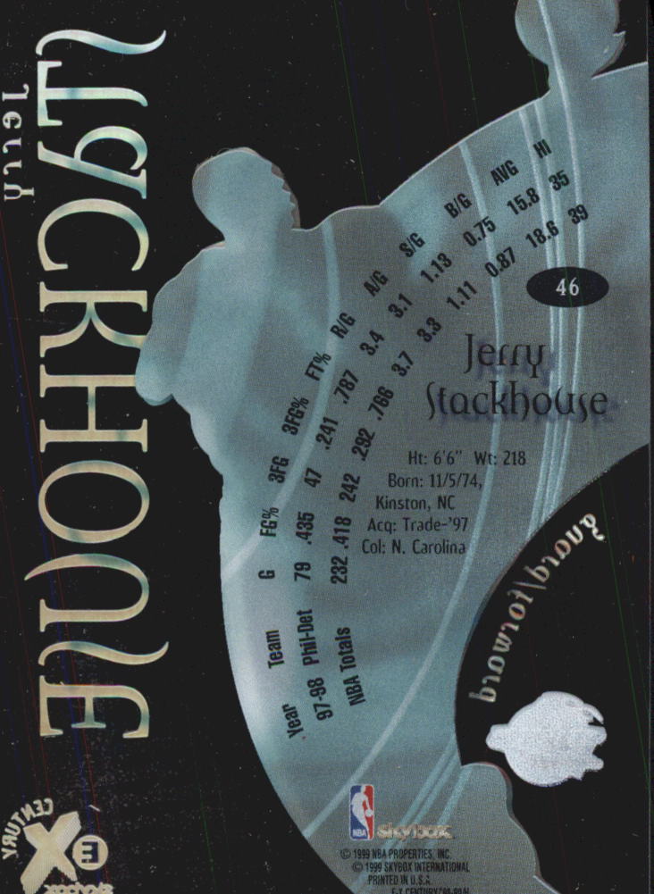 1998-99 E-X Century #46 Jerry Stackhouse back image