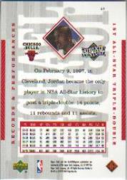 1999 Upper Deck Michael Jordan Athlete of the Century #17 Michael Jordan/1st All-Star triple-double 2/9/97 back image