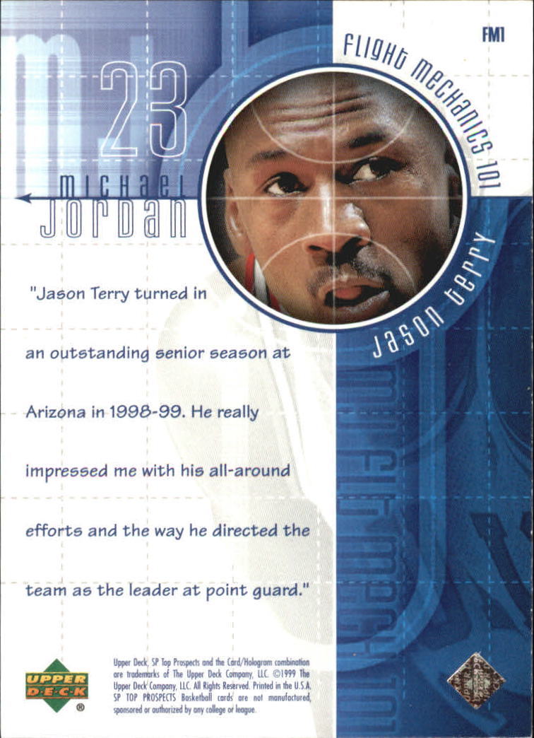 1999 SP Top Prospects MJ Flight Mechanics 101 #FM1 Jason Terry back image