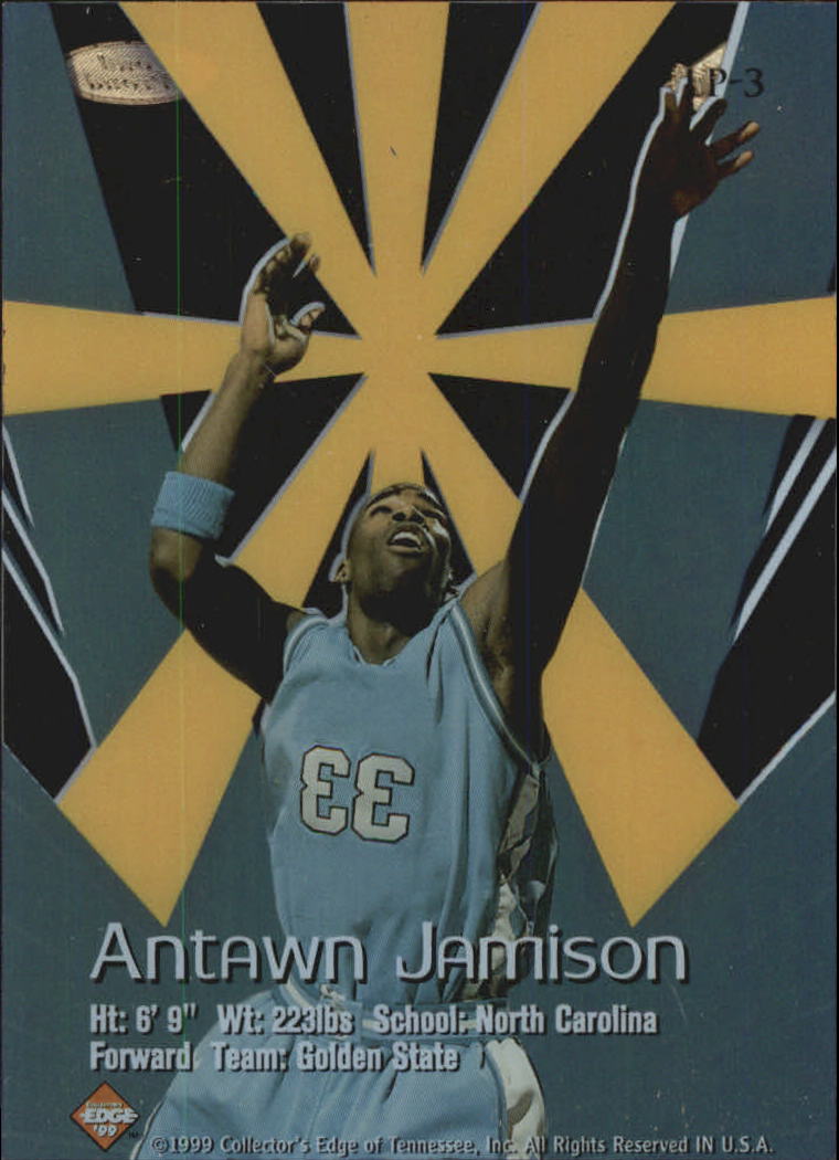 1999 Collector's Edge Rookie Rage Loud and Proud #LP3 Antawn Jamison back image