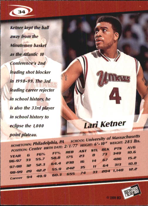1999 Press Pass #34 Lari Ketner back image