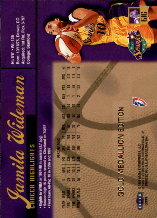 1999 Ultra WNBA #61 Jamila Wideman back image