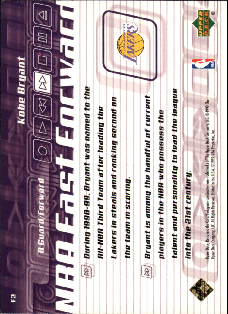 1999-00 Upper Deck Retro Fast Forward #F2 Kobe Bryant back image