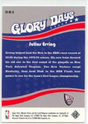 1999-00 Ultimate Victory Dr. J Glory Days #DR3 Julius Erving back image