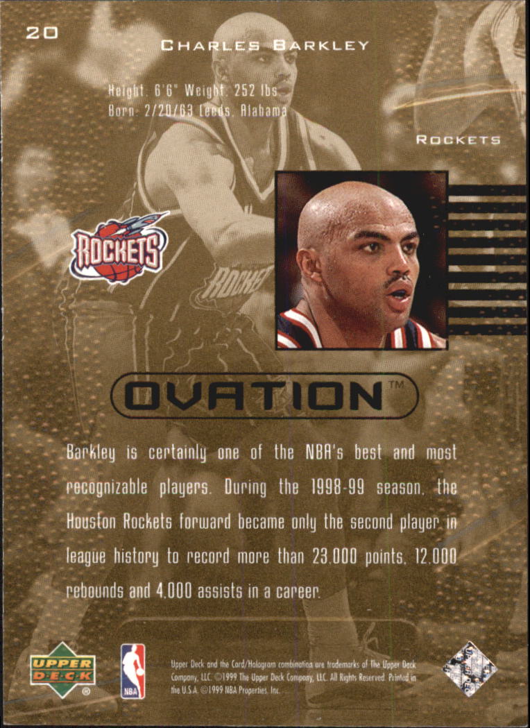1999-00 Upper Deck Ovation #20 Charles Barkley