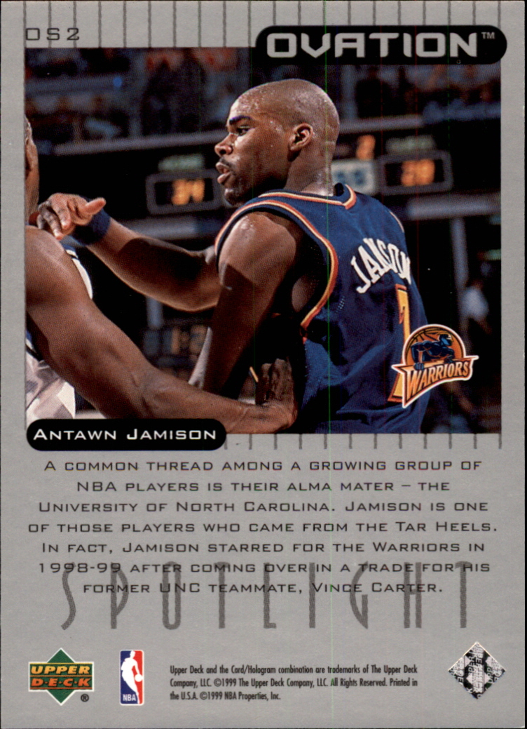1999-00 Upper Deck Ovation Spotlight #OS2 Antawn Jamison back image