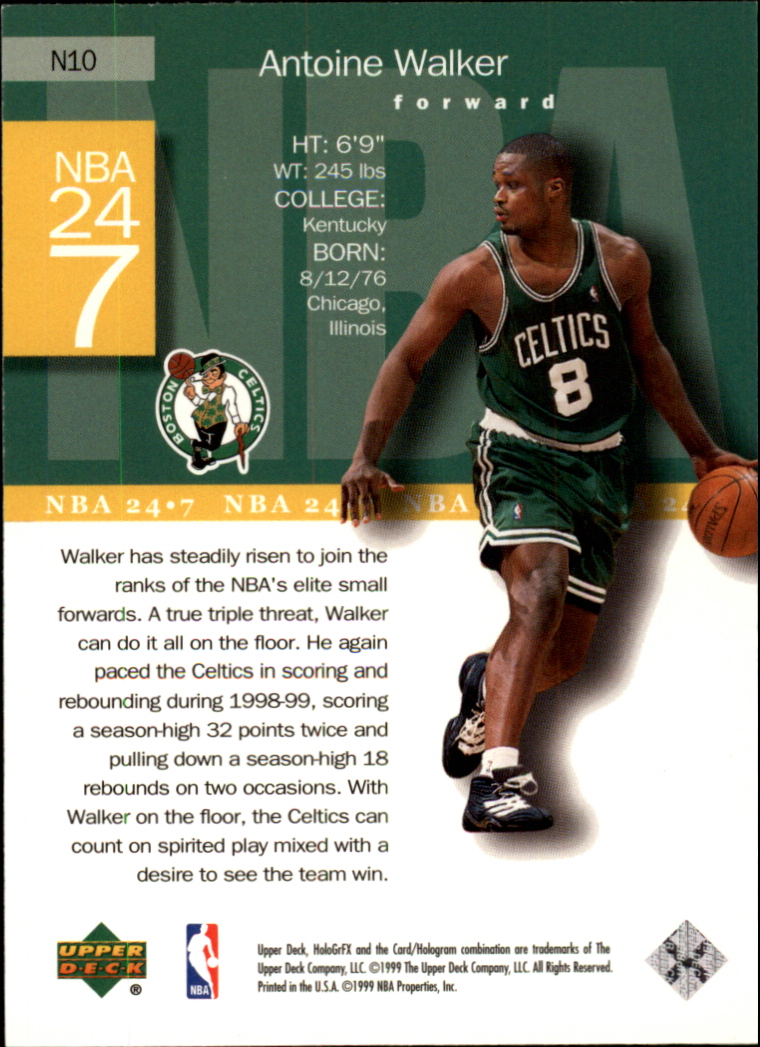 1999-00 Upper Deck HoloGrFX NBA 24-7 #N10 Antoine Walker back image