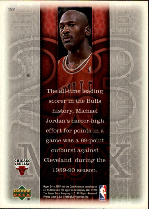 1999-00 Upper Deck MVP #192 Michael Jordan back image