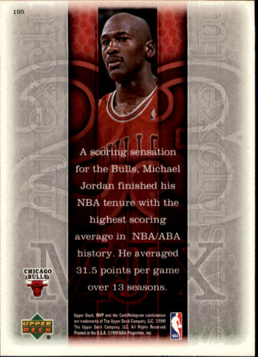 1999-00 Upper Deck MVP #195 Michael Jordan back image