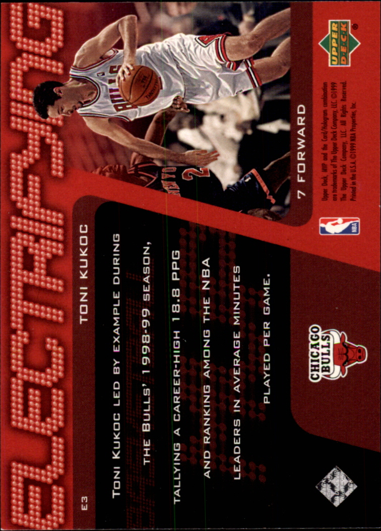 1999-00 Upper Deck MVP Electrifying #E3 Toni Kukoc back image