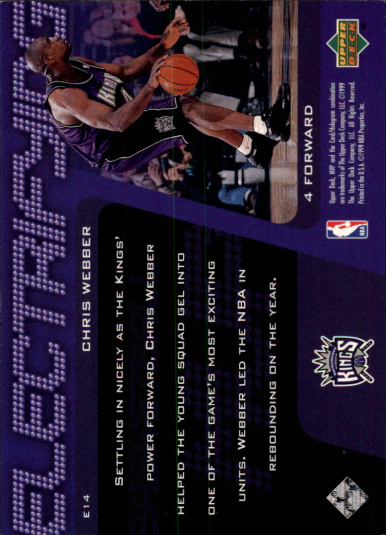 1999-00 Upper Deck MVP Electrifying #E14 Chris Webber back image