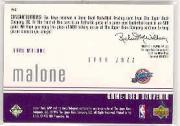 1999-00 Upper Deck MVP Game-Used Souvenirs #KMS Karl Malone back image
