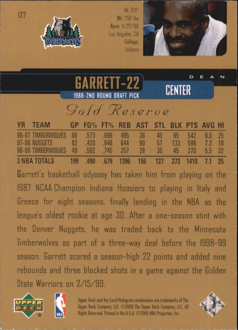 A2531- 1999-00 Upper Deck Gold Reserve Bk #s 1-240 -You Pick- 15+ FREE US SHIP - Picture 215 of 395