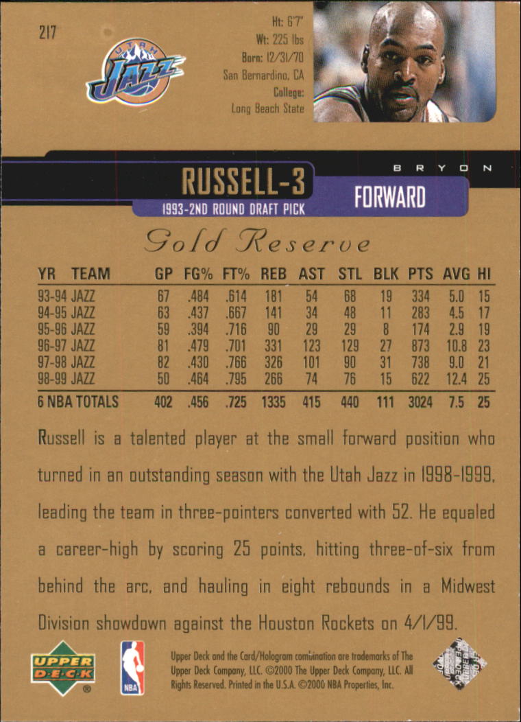 A2531- 1999-00 Upper Deck Gold Reserve Bk #s 1-240 -You Pick- 15+ FREE US SHIP - Picture 351 of 395