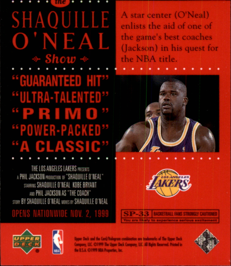 1999-00 Upper Deck Now Showing #NS13 Shaquille O'Neal back image