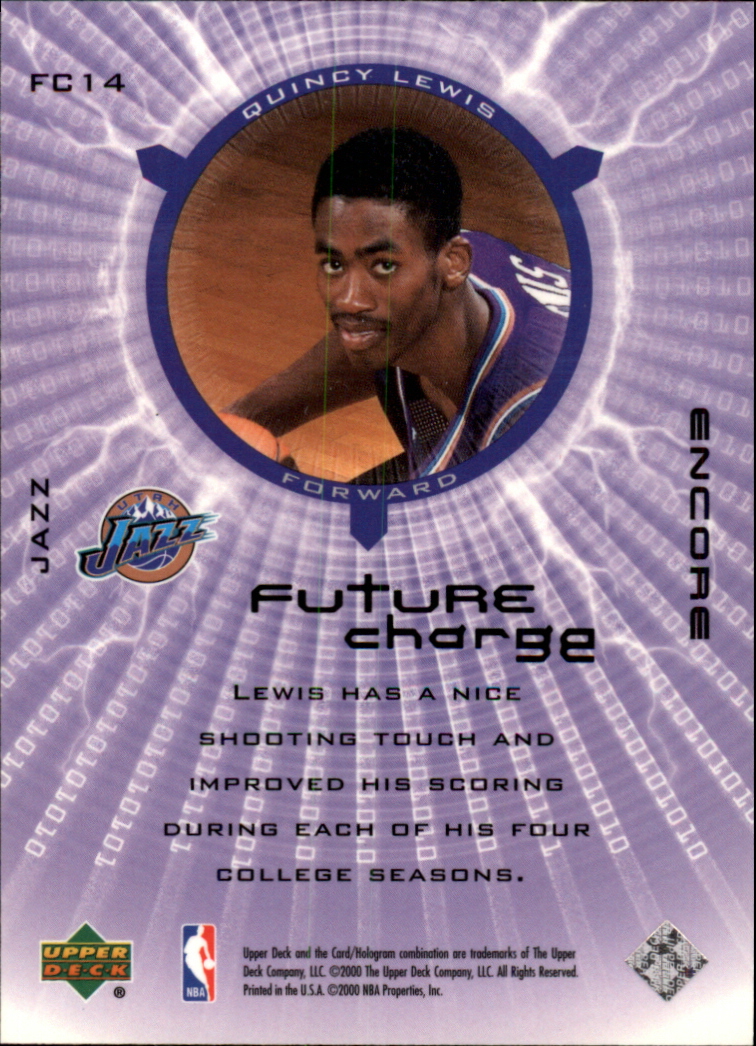1999-00 Upper Deck Encore Future Charge #FC14 Quincy Lewis back image