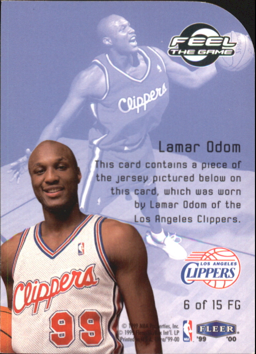 1999-00 Ultra Feel the Game #6 Lamar Odom back image