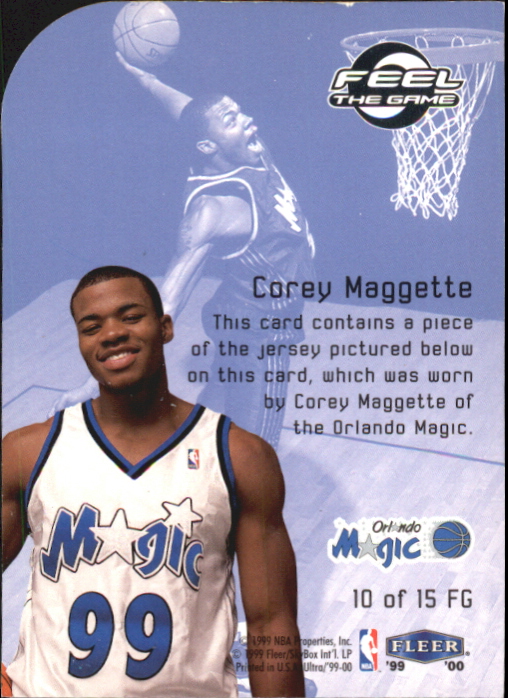 1999-00 Ultra Feel the Game #10 Corey Maggette back image
