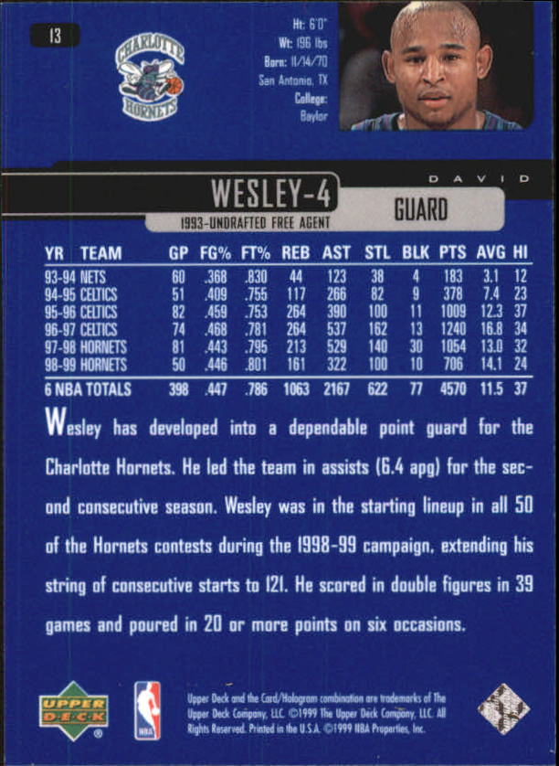 A8332- 1999-00 Upper Deck Bk Card #s 1-240 +Rookies -You Pick- 15+ FREE US SHIP - Picture 27 of 380