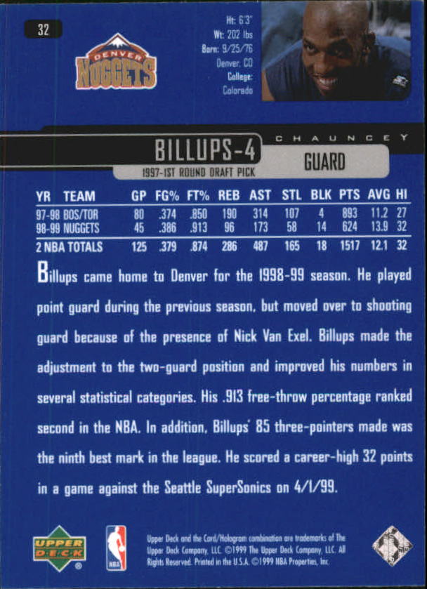 A8332- 1999-00 Upper Deck Bk Card #s 1-240 +Rookies -You Pick- 15+ FREE US SHIP - Picture 63 of 380