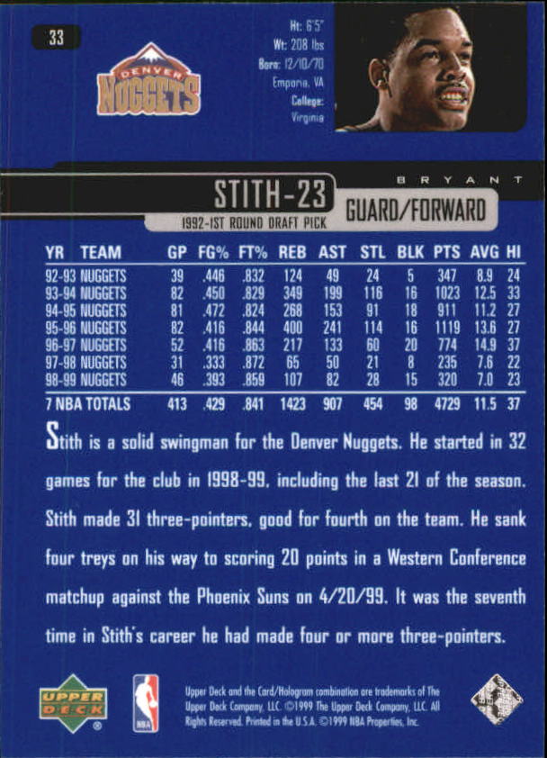 A8332- 1999-00 Upper Deck Bk Card #s 1-240 +Rookies -You Pick- 15+ FREE US SHIP - Picture 65 of 380