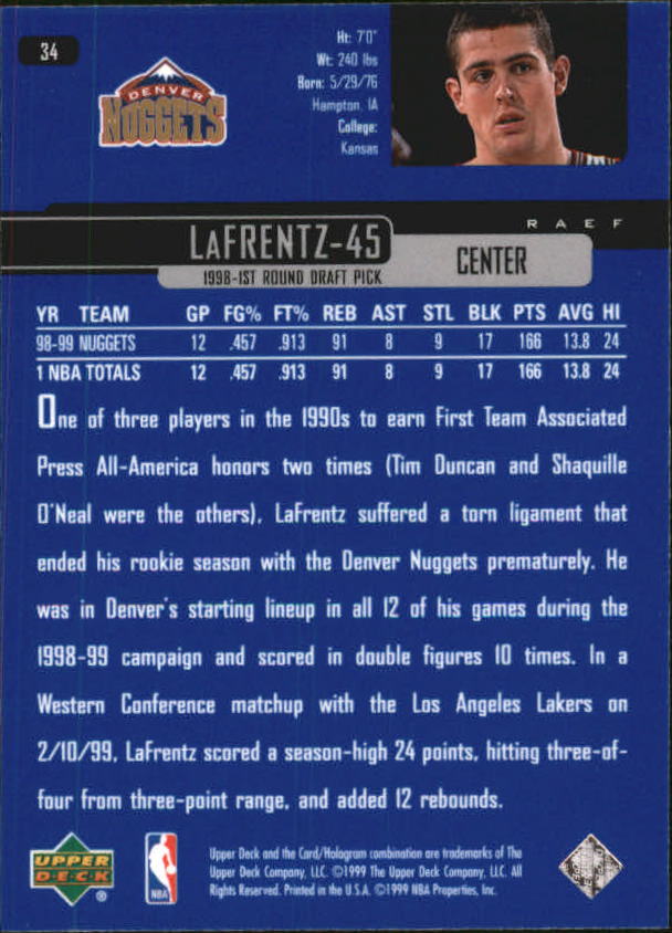 A8332- 1999-00 Upper Deck Bk Card #s 1-240 +Rookies -You Pick- 15+ FREE US SHIP - Picture 67 of 380