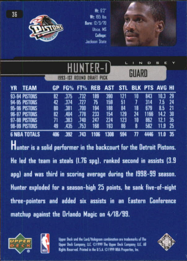 A8332- 1999-00 Upper Deck Bk Card #s 1-240 +Rookies -You Pick- 15+ FREE US SHIP - Picture 71 of 380