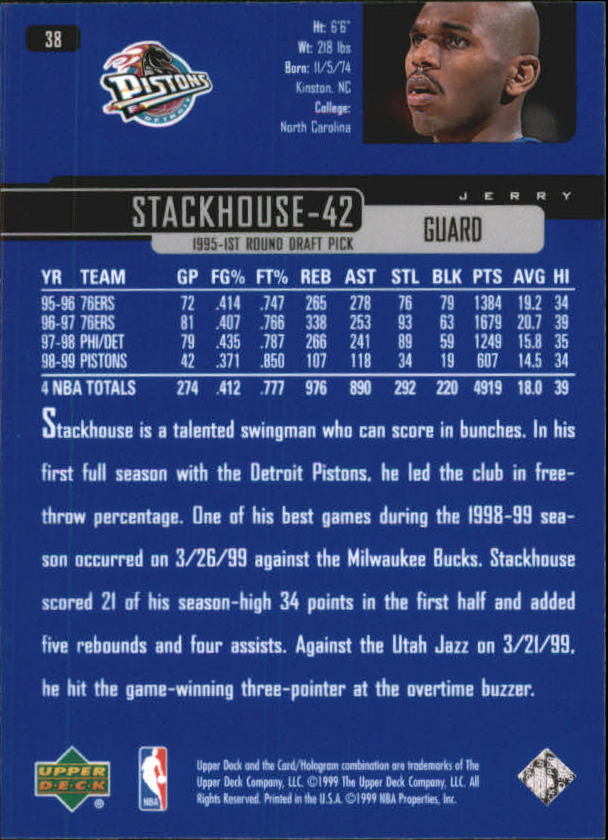 A8332- 1999-00 Upper Deck Bk Card #s 1-240 +Rookies -You Pick- 15+ FREE US SHIP - Picture 75 of 380
