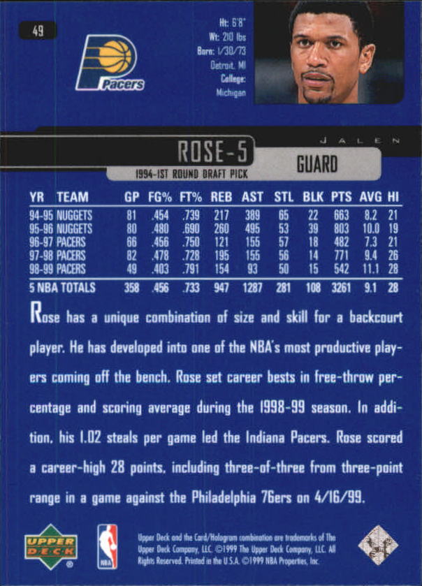 A8332- 1999-00 Upper Deck Bk Card #s 1-240 +Rookies -You Pick- 15+ FREE US SHIP - Picture 97 of 380