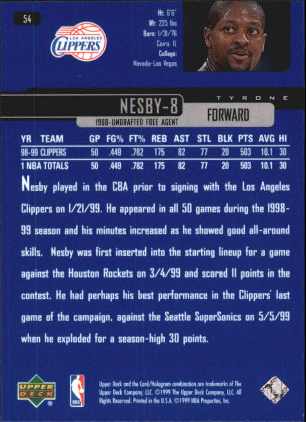 A8332- 1999-00 Upper Deck Bk Card #s 1-240 +Rookies -You Pick- 15+ FREE US SHIP - Picture 107 of 380