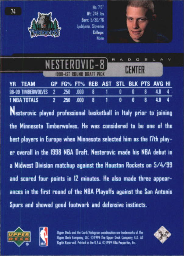 A8332- 1999-00 Upper Deck Bk Card #s 1-240 +Rookies -You Pick- 15+ FREE US SHIP - Picture 143 of 380