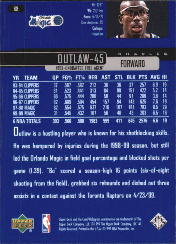 A8332- 1999-00 Upper Deck Bk Card #s 1-240 +Rookies -You Pick- 15+ FREE US SHIP - Picture 170 of 380