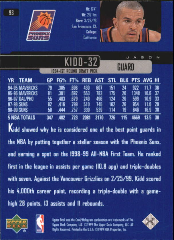 A8332- 1999-00 Upper Deck Bk Card #s 1-240 +Rookies -You Pick- 15+ FREE US SHIP - Picture 180 of 380