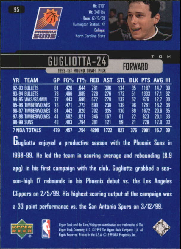 A8332- 1999-00 Upper Deck Bk Card #s 1-240 +Rookies -You Pick- 15+ FREE US SHIP - Picture 184 of 380
