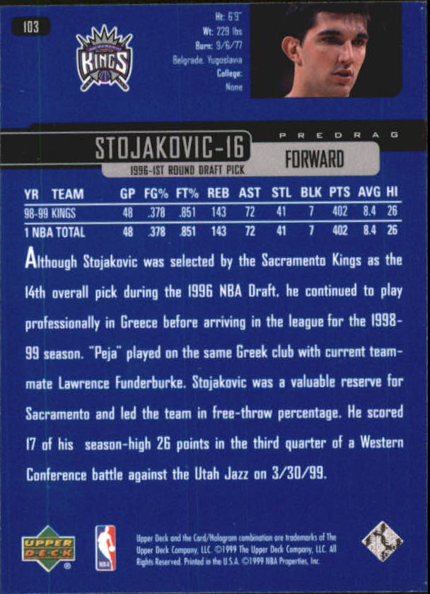 A8332- 1999-00 Upper Deck Bk Card #s 1-240 +Rookies -You Pick- 15+ FREE US SHIP - Picture 200 of 380