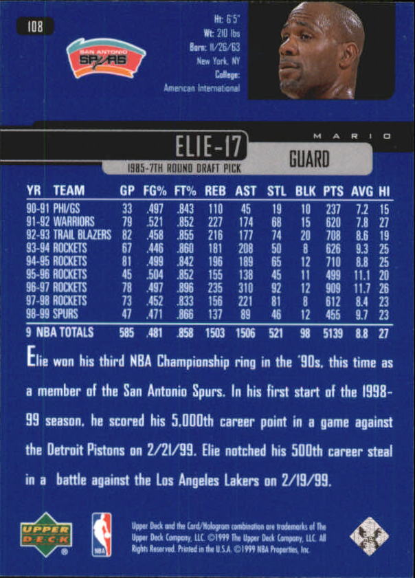 A8332- 1999-00 Upper Deck Bk Card #s 1-240 +Rookies -You Pick- 15+ FREE US SHIP - Picture 208 of 380