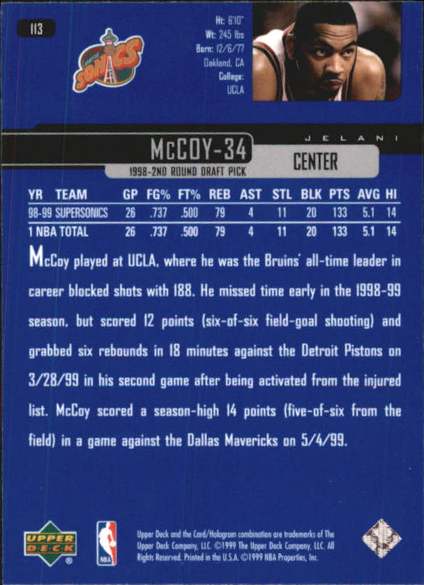 A8332- 1999-00 Upper Deck Bk Card #s 1-240 +Rookies -You Pick- 15+ FREE US SHIP - Picture 218 of 380